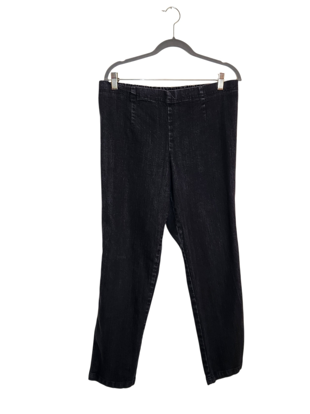 White Stag Black Pull-On Denim Ankle Jeans Size Large 12-14